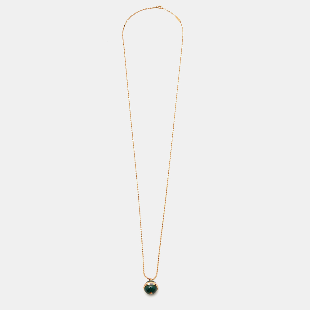 PIAGET Possession Malachite Diamond 18k Rose Gold Necklace - Picture 2 of 7